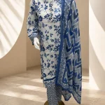 Bonanza Satrangi Blue Blossom 3-Piece Suit – full look on mannequin