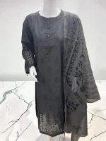Bonanza Satrangi Charcoal Grey 2-Piece Suit – full look on mannequin