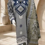 Bonanza Satrangi Grey Mosaic 2-Piece Suit – full look on mannequin