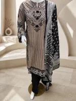 Bonanza Satrangi Noir Geometric 3-Piece Suit – full look on mannequin